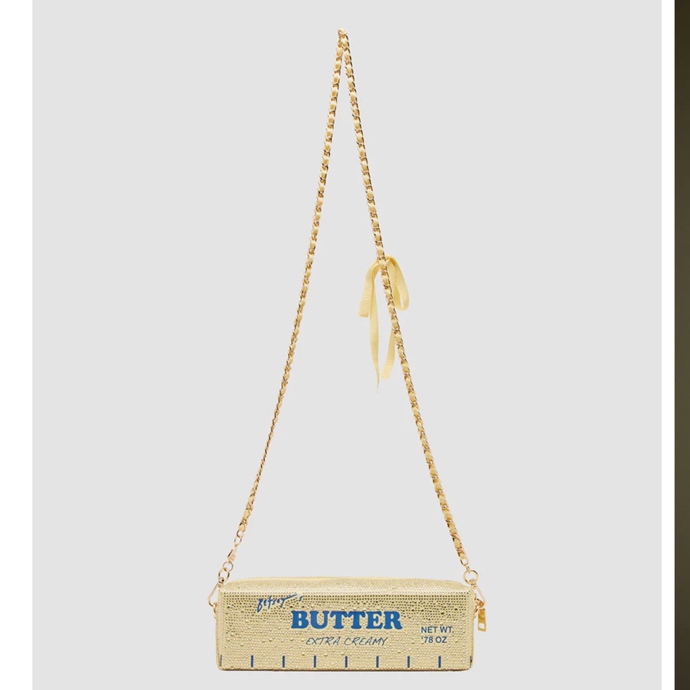 KITSCH SPREAD IT ON YELLOW Butter Designer Women Bag Purse Betsey Johnson - Picture 4 of 6
